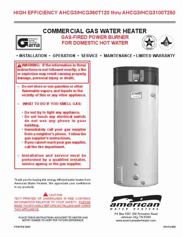 American Water Heater Water Heater AHCG3HCG3100T250-page_pdf